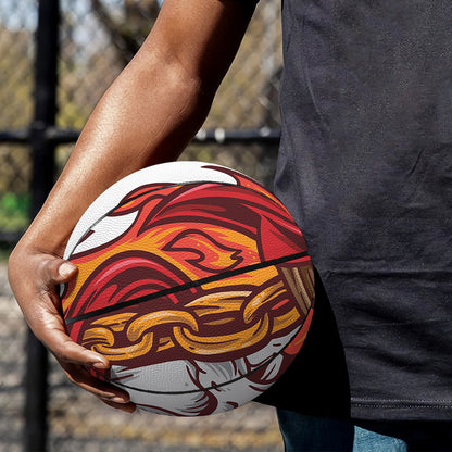 Flaming Firefighter Skull Print Basketball