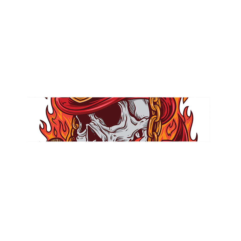 Flaming Firefighter Skull Print Bed Runner
