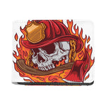 Flaming Firefighter Skull Print Bifold Wallet
