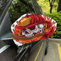 Flaming Firefighter Skull Print Car Side Mirror Covers