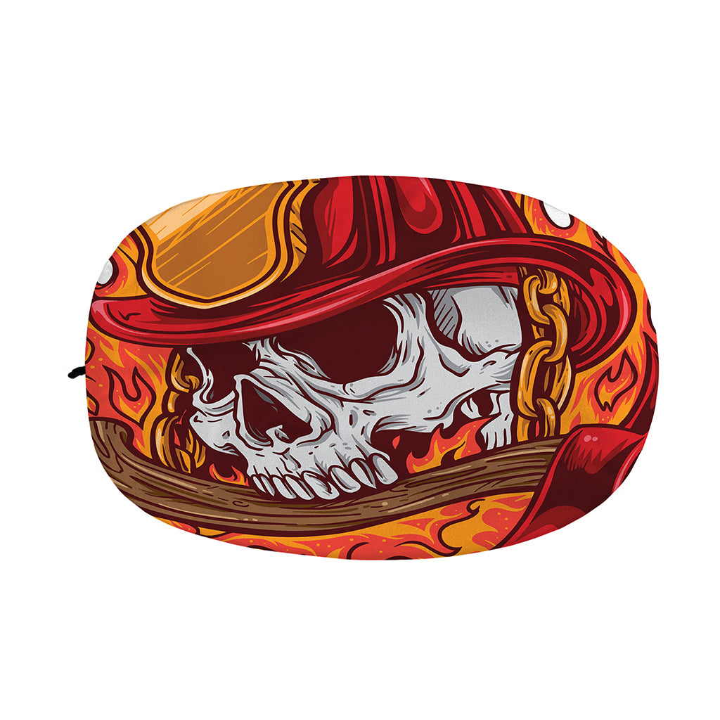 Flaming Firefighter Skull Print Car Side Mirror Covers