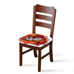 Flaming Firefighter Skull Print Chair Cushion Cover