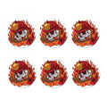 Flaming Firefighter Skull Print Coaster Set