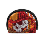 Flaming Firefighter Skull Print Coin Purse