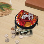 Flaming Firefighter Skull Print Coin Purse