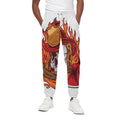 Flaming Firefighter Skull Print Cotton Sweatpants
