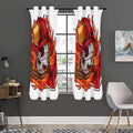 Flaming Firefighter Skull Print Grommet Curtain Panels