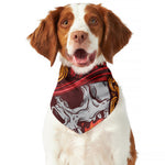 Flaming Firefighter Skull Print Dog Bandana