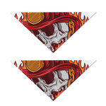 Flaming Firefighter Skull Print Dog Bandana
