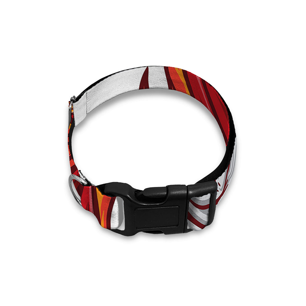 Flaming Firefighter Skull Print Dog Collar