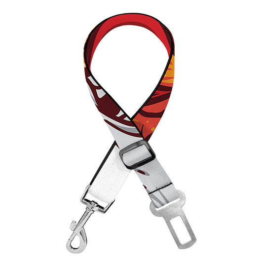 Flaming Firefighter Skull Print Dog Seat Belt