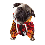 Flaming Firefighter Skull Print Dog Zip Up Hoodie