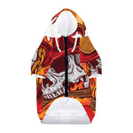 Flaming Firefighter Skull Print Dog Zip Up Hoodie