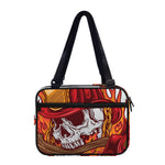 Flaming Firefighter Skull Print Double Strap Bible Bag
