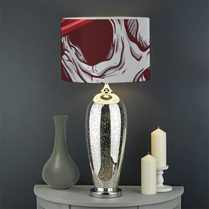 Flaming Firefighter Skull Print Drum Lamp Shade