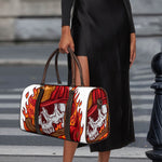 Flaming Firefighter Skull Print Duffle Bag