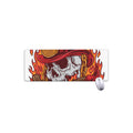 Flaming Firefighter Skull Print Extended Mouse Pad