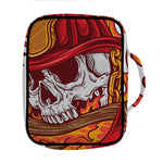 Flaming Firefighter Skull Print Front Pocket Bible Bag