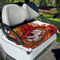Flaming Firefighter Skull Print Golf Cart Seat Cover