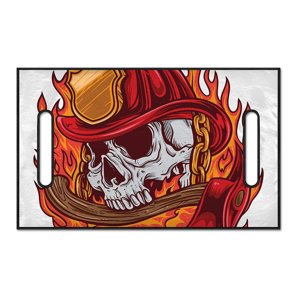 Flaming Firefighter Skull Print Golf Cart Seat Cover