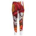 Flaming Firefighter Skull Print High-Waisted Pocket Leggings