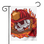 Flaming Firefighter Skull Print House Flag