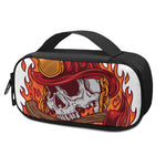 Flaming Firefighter Skull Print Insulin Cooler Travel Case
