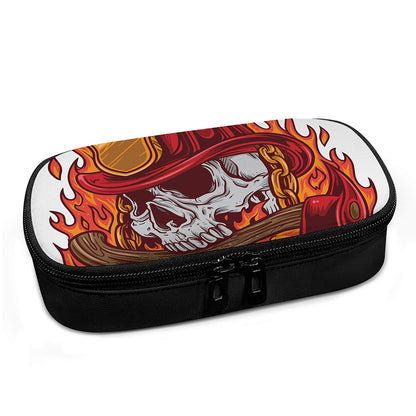 Flaming Firefighter Skull Print Insulin Cooler Travel Case