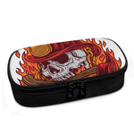 Flaming Firefighter Skull Print Insulin Cooler Travel Case