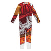 Flaming Firefighter Skull Print Jumpsuit