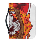 Flaming Firefighter Skull Print Leather Bible Cover