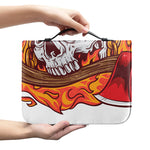 Flaming Firefighter Skull Print Leather Bible Cover