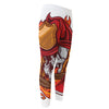 Flaming Firefighter Skull Print Men's Compression Pants