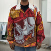 Flaming Firefighter Skull Print Men's Shirt Jacket