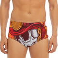 Flaming Firefighter Skull Print Men's Triangle Swim Briefs