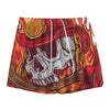 Flaming Firefighter Skull Print Mesh Shorts