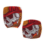 Flaming Firefighter Skull Print Office Chair Cover