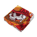 Flaming Firefighter Skull Print Outdoor Seat Cushion Cover