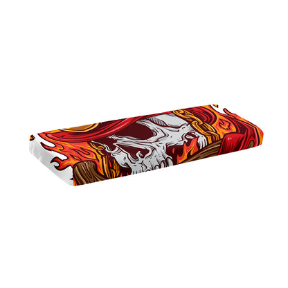 Flaming Firefighter Skull Print Piano Keyboard Cover