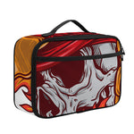 Flaming Firefighter Skull Print Portable Lunch Bag