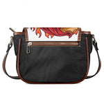 Flaming Firefighter Skull Print Saddle Bag