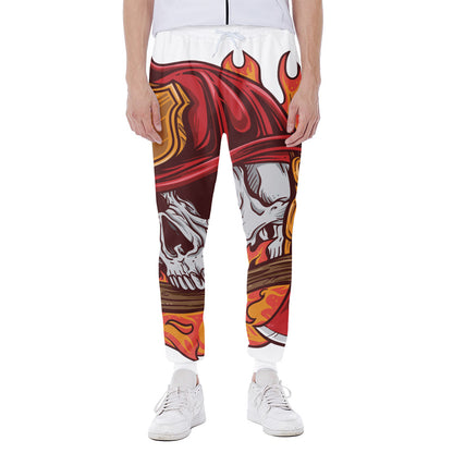 Flaming Firefighter Skull Print Scuba Joggers