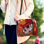 Flaming Firefighter Skull Print Shoulder Strap Bible Bag