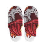 Flaming Firefighter Skull Print Slippers