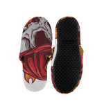 Flaming Firefighter Skull Print Slippers