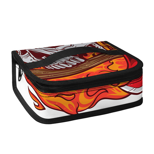Flaming Firefighter Skull Print Small Lunch Bag