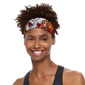 Flaming Firefighter Skull Print Sports Headband