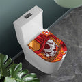 Flaming Firefighter Skull Print Toilet Lid Cover