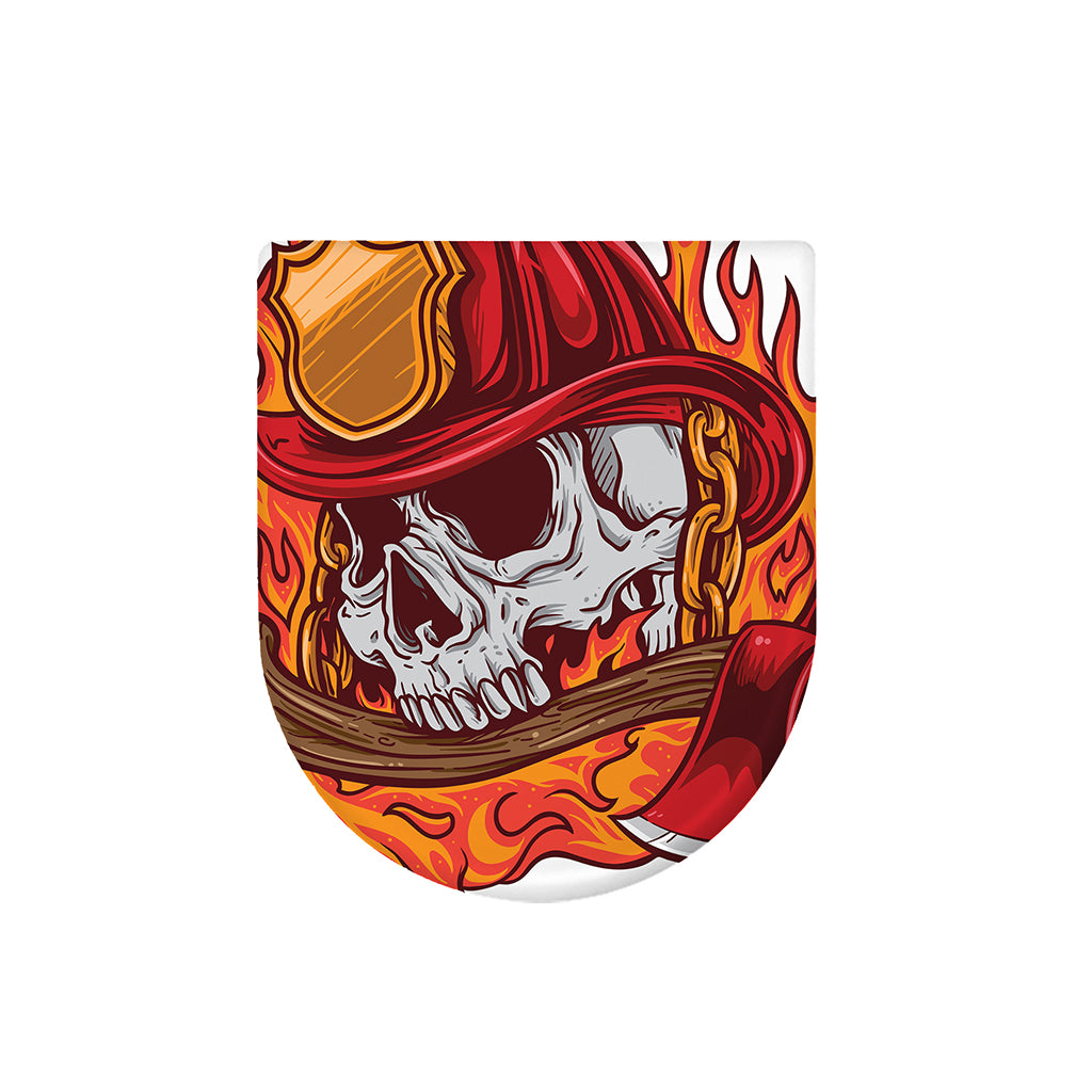Flaming Firefighter Skull Print Toilet Lid Cover