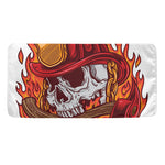 Flaming Firefighter Skull Print Towel